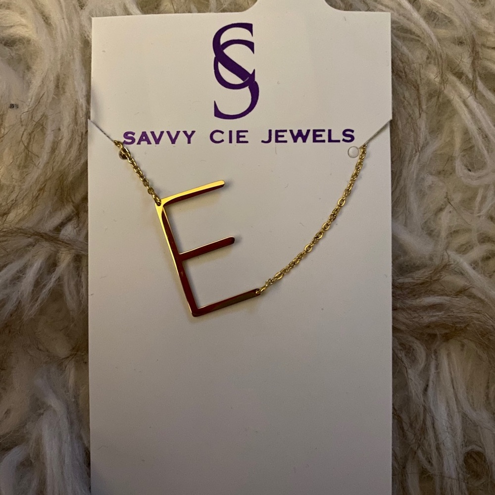 Savvy Cie 14K Gold Plated Initial Pendant - Picture 1 of 2